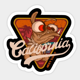 Californian pug life funny dog cartoon badge emblem illustration Sticker